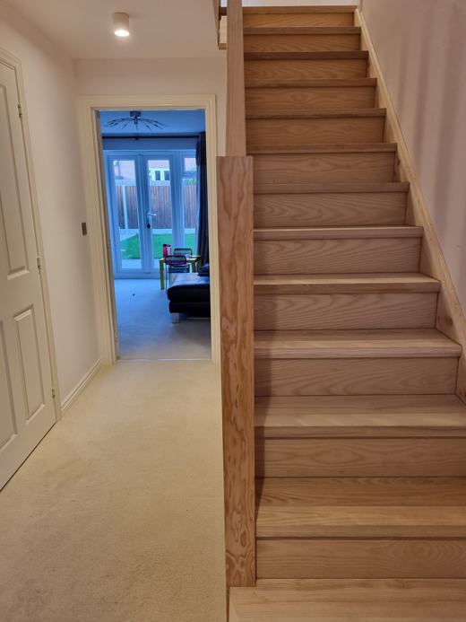 New oak staircase made and fitted in a Bedford home