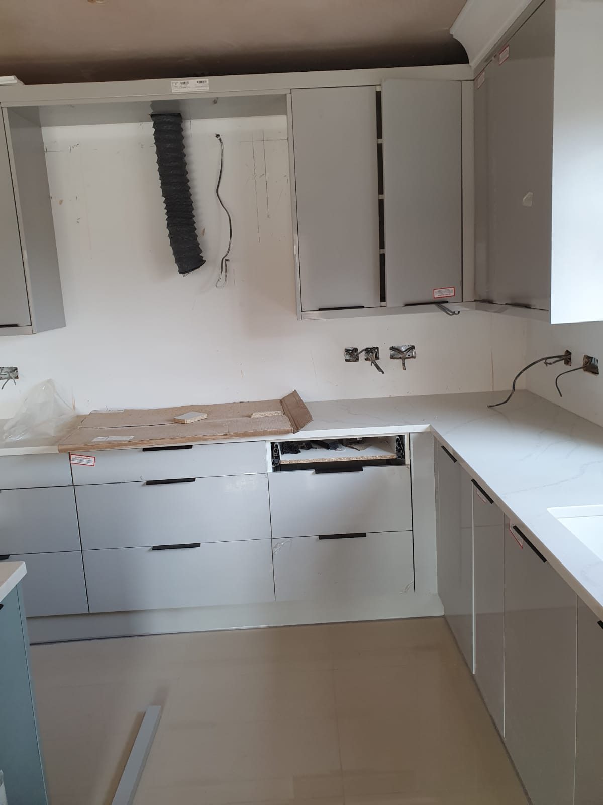 Wall cabinets fitted with glazed fronts, Thomas Joinery Services, Bedford