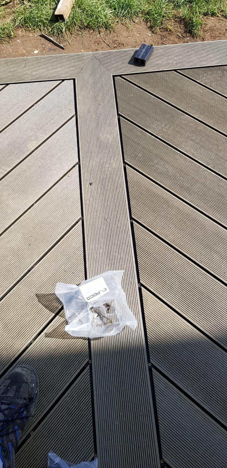 Chevron laid composite decking, Thomas Joinery Services, Bedford