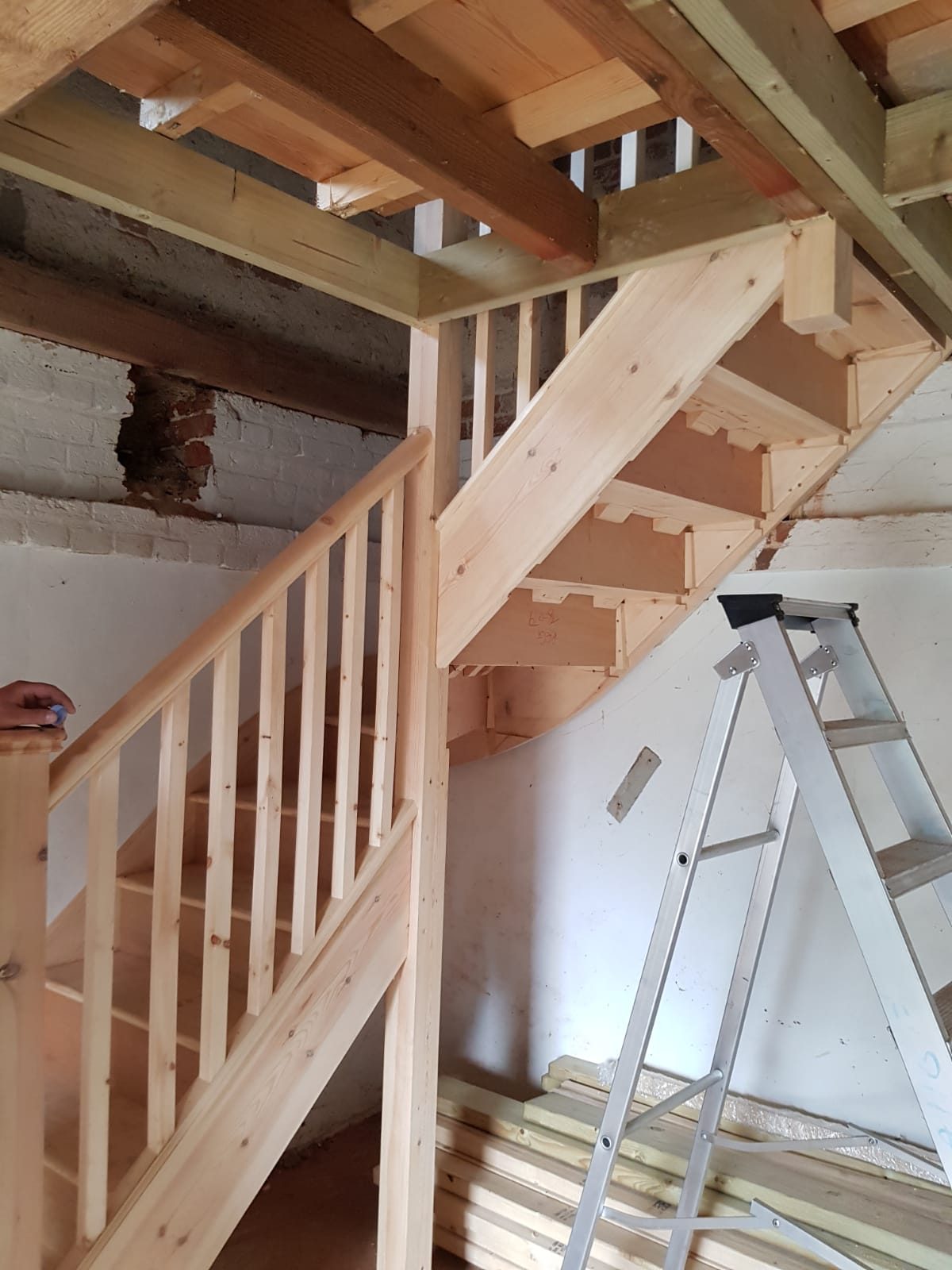 Landing balustrade fitted to a new flight, Thomas Joinery Services, Bedford