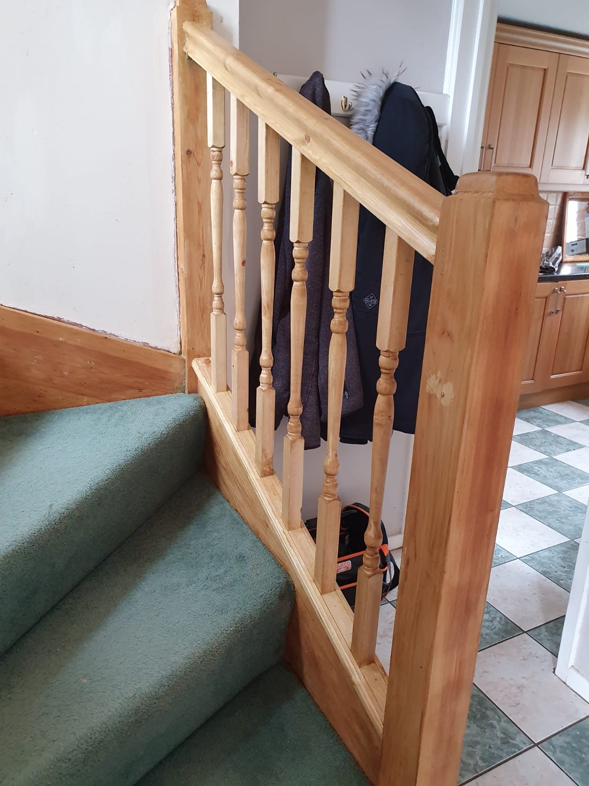 Handrail and spindles fitted to an existing staircase, Thomas Joinery Services, Bedford
