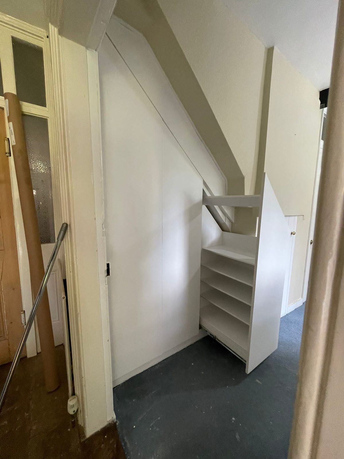Storage carcass fitted into the stair void, Thomas Joinery Services, Bedford